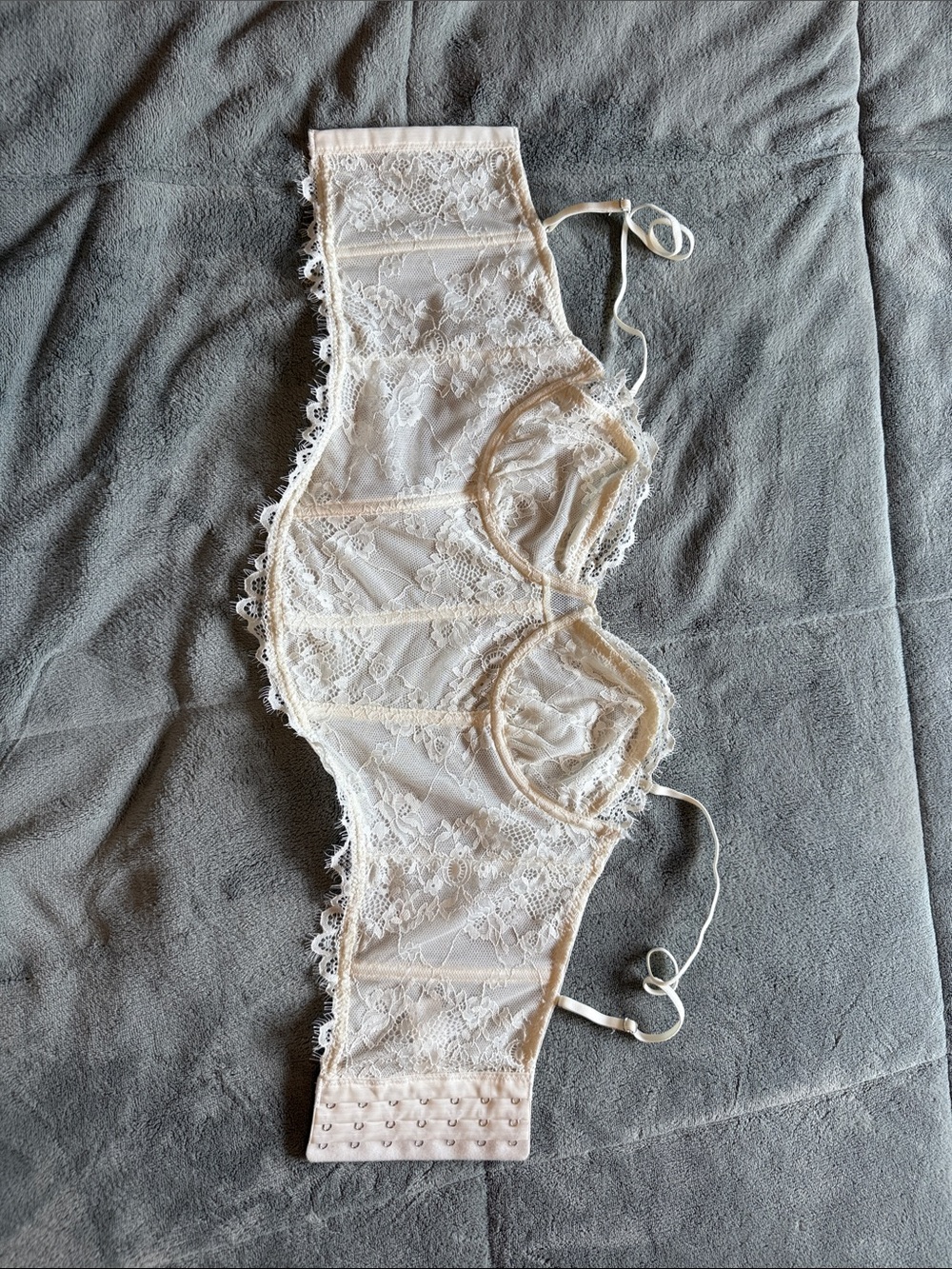 Lace Longline Bralette in Ivory